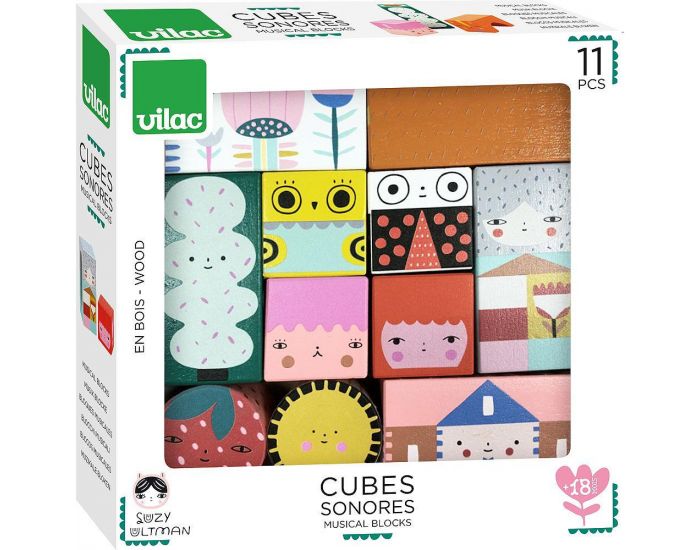 VILAC Cubes Sonores Suzy Ultman - Ds 12 mois (1)