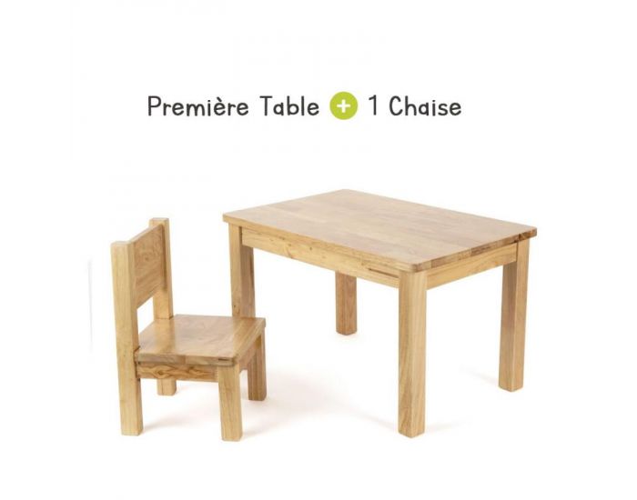 Ensemble Table et Chaise Enfant Montessori - Bois Naturel - Dès 12