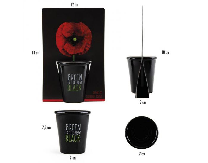 RADIS ET CAPUCINE Pot black Graines de Coquelicot � Semer (5)