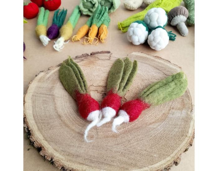 PAPOOSE TOYS Mini L�gumes en Laine Feutr�e - 3 Radis - D�s 3 Ans (2)