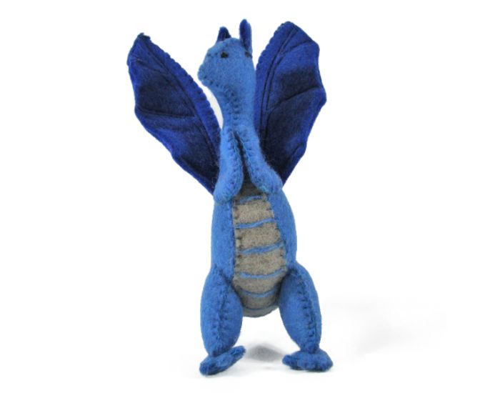 PAPOOSE TOYS Grand Dragon en Laine Feutr�e - Bleu - D�s 3 Ans (4)