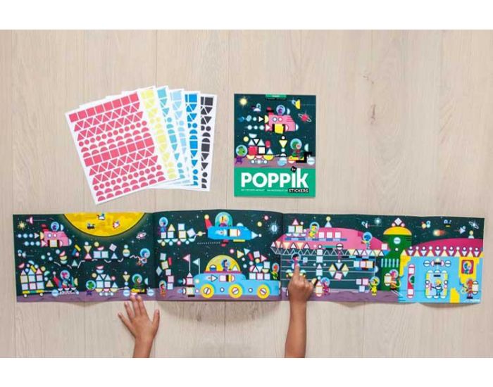 POPPIK Poster Panoramique 750 Stickers - L'espace - Ds 3 Ans (1)