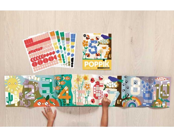 POPPIK Poster Panoramique 520 Stickers - Les chiffres de 1  10 - Ds 3 Ans (5)