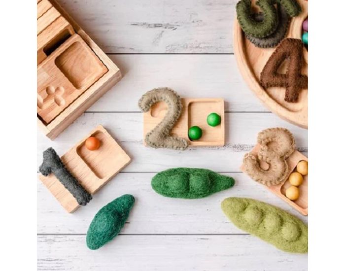 PAPOOSE TOYS L�gume en Laine Feutr�e - Compter Les Haricots - D�s 3 Ans (4)