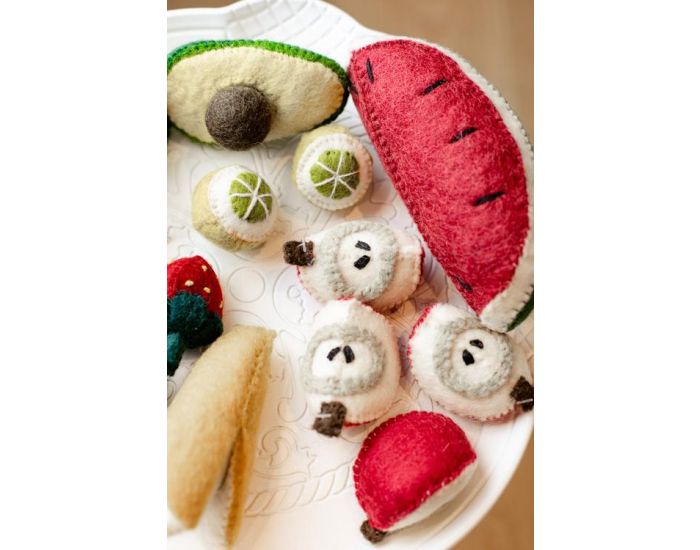 PAPOOSE TOYS Fruit en laine feutr�e - 6 quartiers de pomme - D�s 3 Ans (2)