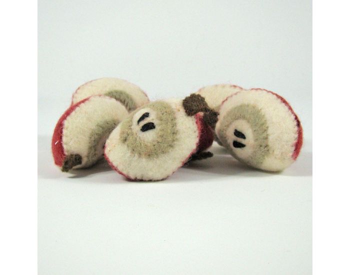 PAPOOSE TOYS Fruit en laine feutre - 6 quartiers de pomme - Ds 3 Ans (4)