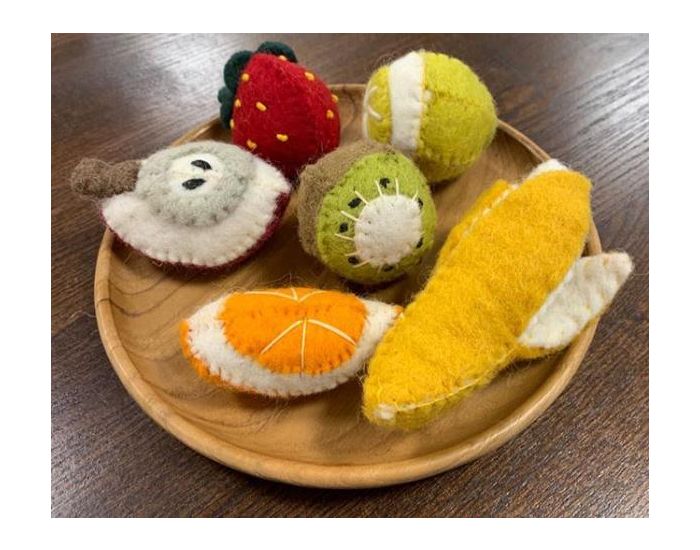 PAPOOSE TOYS Fruit en laine feutr�e - 6 quartiers de pomme - D�s 3 Ans (6)