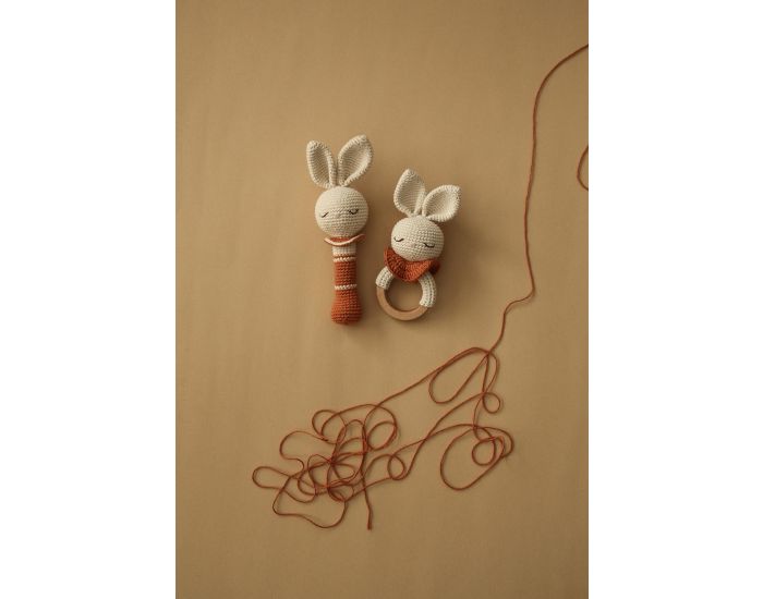 PATTI OSLO Hochet En Crochet Lapin - 21 cm - Ds La Naissance  (3)