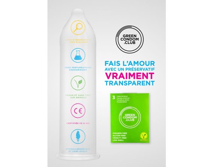 GREEN CONDOM CLUB Bo�te de Pr�servatifs - Taille Standard - Pack de 10 (1)