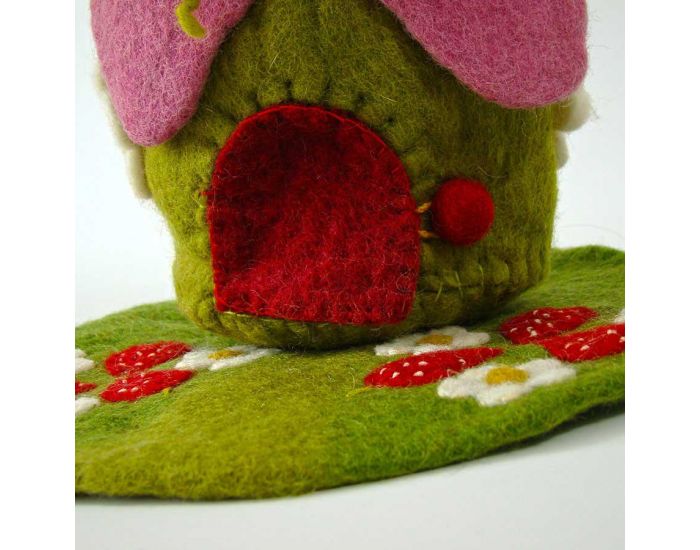 PAPOOSE TOYS Maison et Tapis en Laine Feutr�e - Fraise - D�s 3 ans (3)