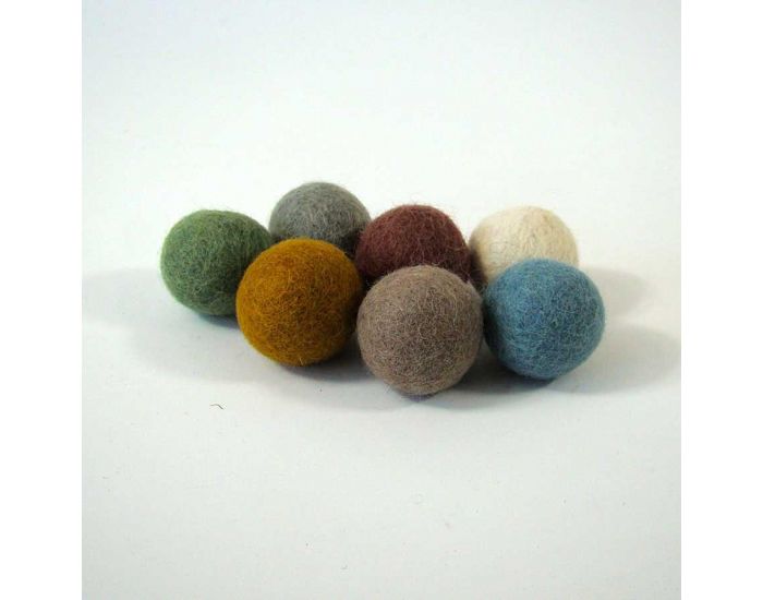 PAPOOSE TOYS Balles 3,5 cm en Laine Feutr�e Earth - Set de 7 - D�s 3 ans (3)