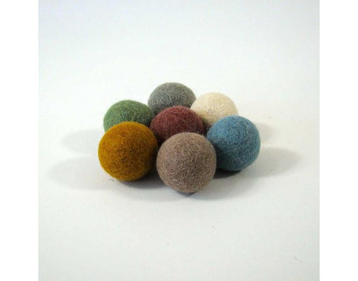 PAPOOSE TOYS Balles 3,5 cm en Laine Feutr�e Earth - Set de 7 - D�s 3 ans (4)