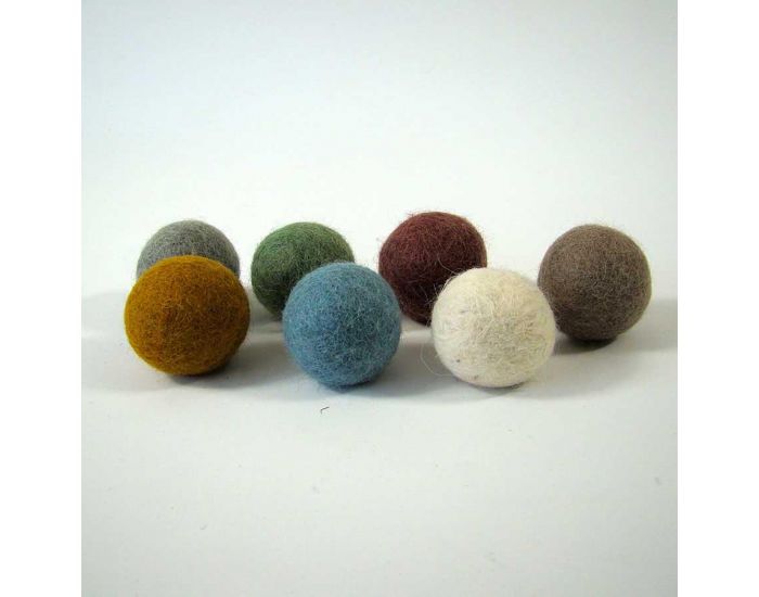 PAPOOSE TOYS Balles 3,5 cm en Laine Feutr�e Earth - Set de 7 - D�s 3 ans (8)