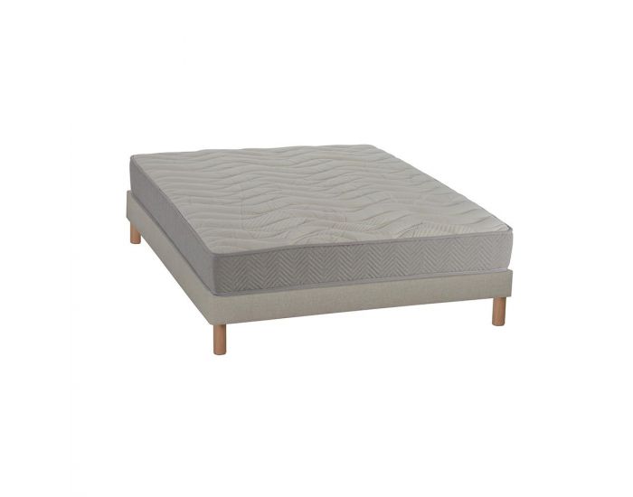 NUIT DE COTON Ensemble Pr�lude 2 Personnes - Matelas Latex naturel - Sommier Bois (9)
