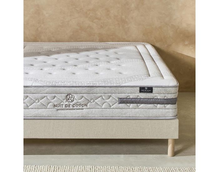 NUIT DE COTON Matelas S�r�nade 2 Personnes - Ressorts Ensach�s - Soutien Ferme (5)