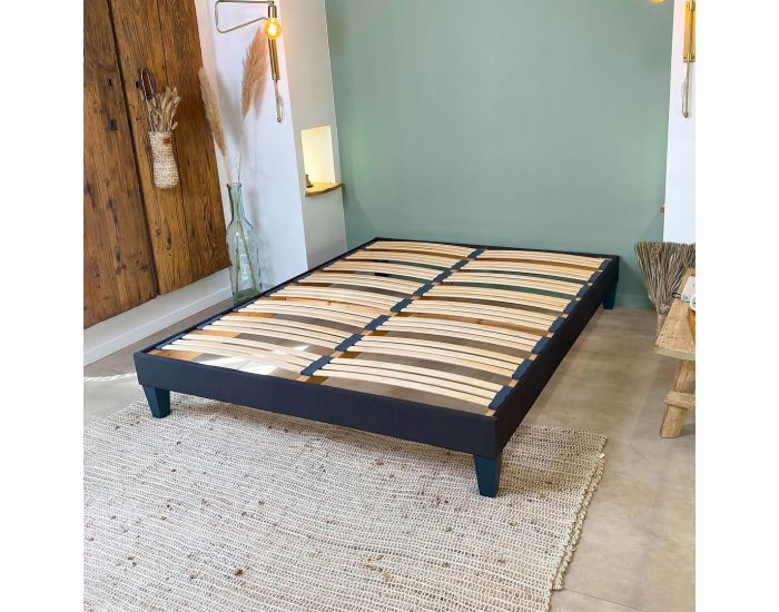 OLYMPE LITERIE Sommier Kit15 - Gris Fonc� - 1 Place (1)