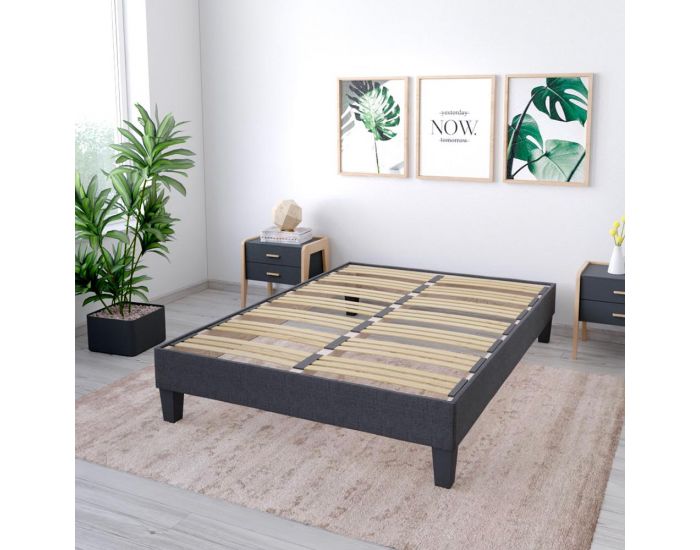 OLYMPE LITERIE Sommier Kit15 - Gris Fonc� - 1 Place (17)