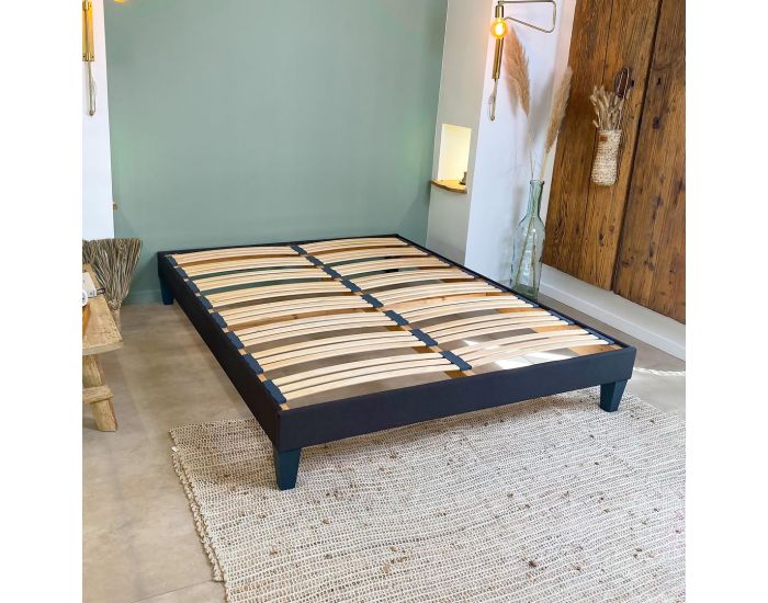 OLYMPE LITERIE Sommier Kit15 - Gris Fonc� - 1 Place (6)