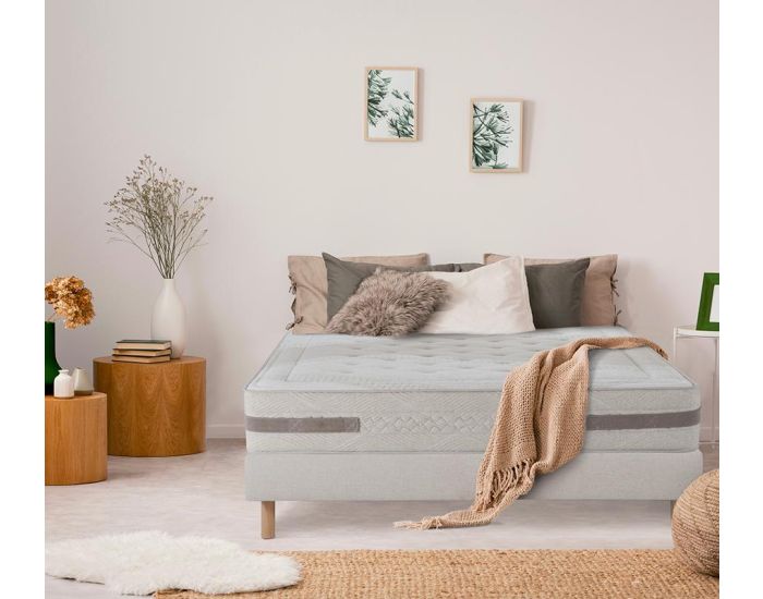 NUIT DE COTON Ensemble S�r�nade 2 Personnes - Matelas Ressorts Ensach�s - Sommier (22)