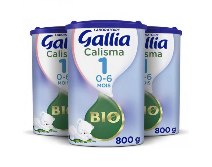 GALLIA Lot de 3 Botes de Lait en Poudre Calisma 1 Bio - 3 x 800g - De 0  6 Mois (1)