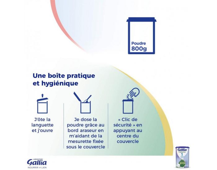 GALLIA Lot de 3 Bo�tes de Lait en Poudre Calisma 1 Bio - 3 x 800g - De 0 � 6 Mois (2)