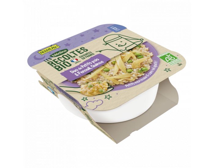 BLEDINA Les R�coltes Bio - 5 Assiettes Petits Pois 230g - Fenouil - Quinoa - D�s 12 Mois (1)