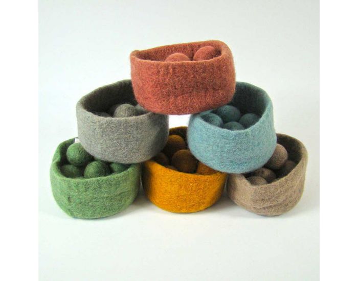 PAPOOSE TOYS Bols et Balles en Laine Feutr�e Earth - Set de 6 - D�s 3 ans (9)