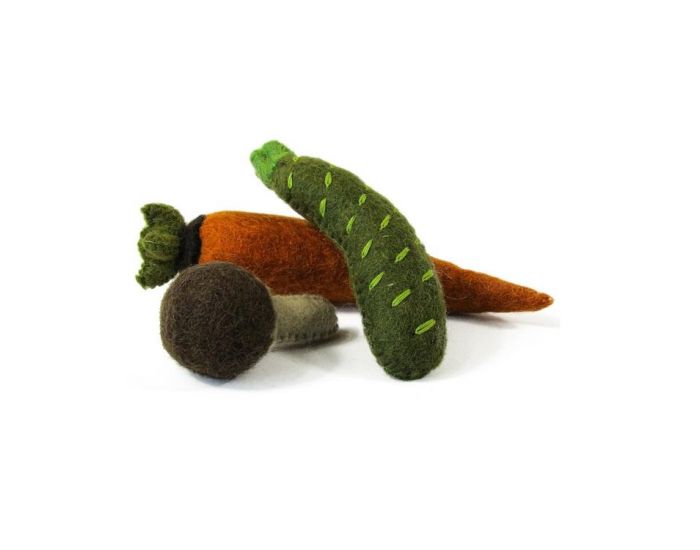 PAPOOSE TOYS L�gumes en Laine Feutr�e - Carotte, Courgette, Champignon - D�s 3 ans (4)