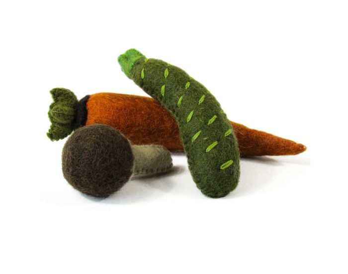 PAPOOSE TOYS L�gumes en Laine Feutr�e - Carotte, Courgette, Champignon - D�s 3 ans (7)
