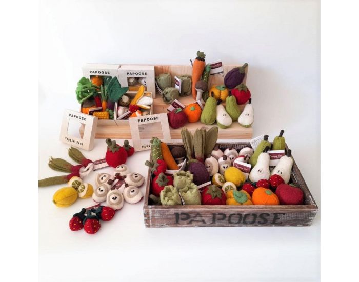 PAPOOSE TOYS L�gumes en Laine Feutr�e - Carotte, Courgette, Champignon - D�s 3 ans (8)
