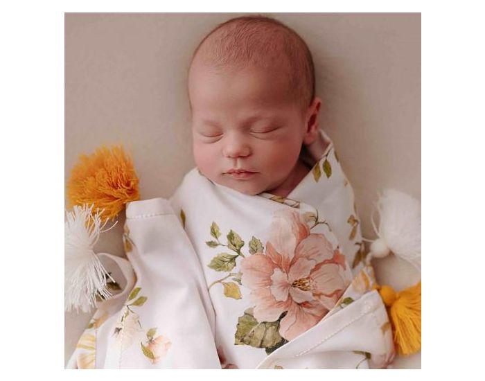 SEVIRA KIDS Maxi Lange Couverture � Pompons en Bambou - Corail - 120 x 100 cm (4)