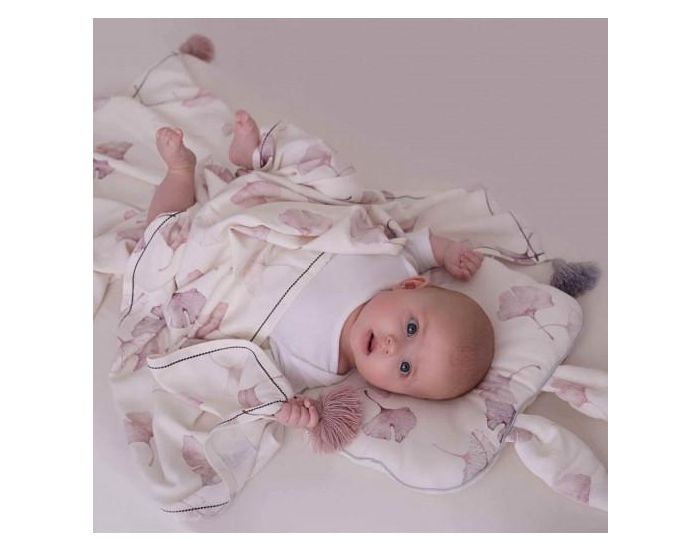 SEVIRA KIDS Maxi Lange Couverture � Pompons en Bambou - Corail - 120 x 100 cm (6)