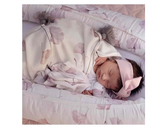 SEVIRA KIDS Maxi Lange Couverture � Pompons en Bambou - Corail - 120 x 100 cm (8)