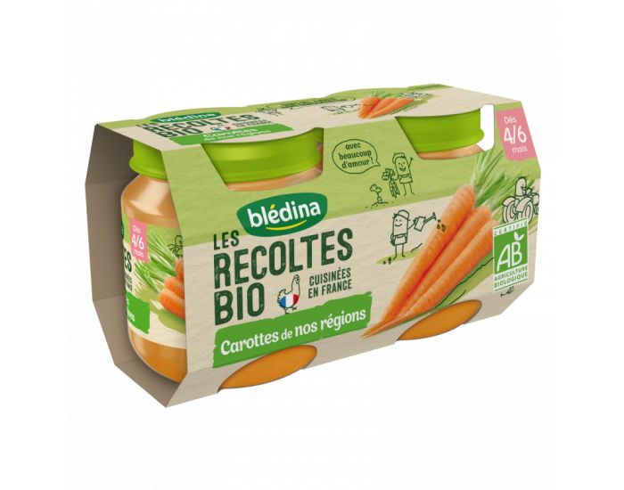 BLEDINA Les R�coltes Bio - Lot de 24 Petits Pots Carottes 130g - D�s 4 Mois (1)