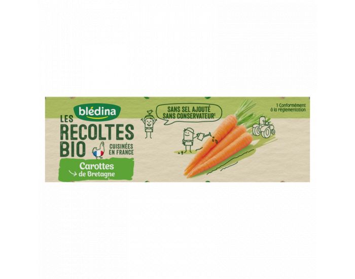 BLEDINA Les R�coltes Bio - Lot de 24 Petits Pots Carottes 130g - D�s 4 Mois (2)