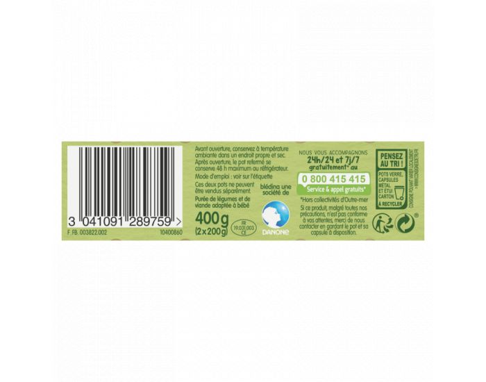 BLEDINA Les R�coltes Bio - Lot de 12 Petits Pots Brocolis - Pommes de Terre - Veau 200g - D�s 6 Mois (3)