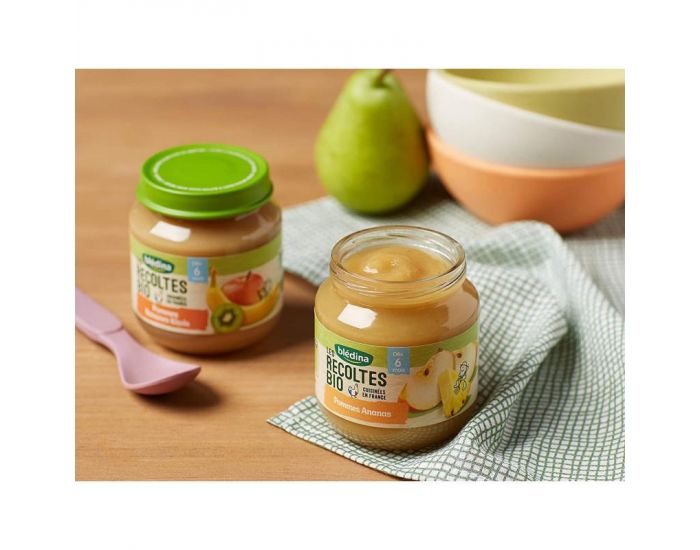 BLEDINA Les R�coltes Bio - Lot de 24 Petits Pots Pomme - Fruits exotiques 130g - D�s 6 Mois (2)