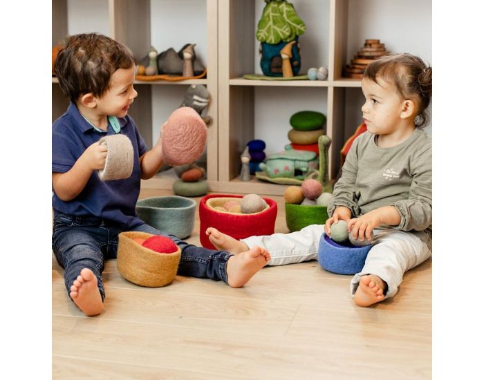 PAPOOSE TOYS Balles 5 cm en Laine Feutr�e Earth - Set de 49 - D�s 3 ans (2)