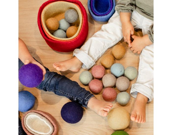 PAPOOSE TOYS Balles 5 cm en Laine Feutr�e Earth - Set de 49 - D�s 3 ans (3)