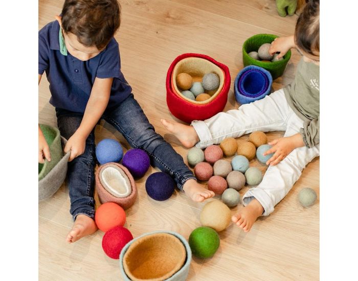 PAPOOSE TOYS Balles 5 cm en Laine Feutr�e Earth - Set de 49 - D�s 3 ans (4)
