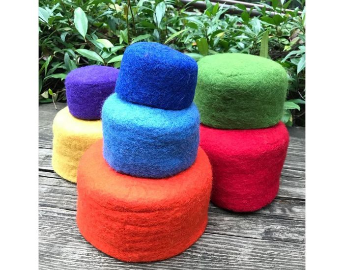 PAPOOSE TOYS Bols en Laine Feutr�e Rainbow - Set de 7 - D�s 3 ans (2)
