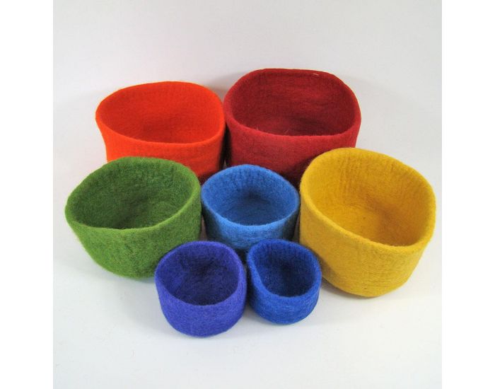 PAPOOSE TOYS Bols en Laine Feutr�e Rainbow - Set de 7 - D�s 3 ans (15)