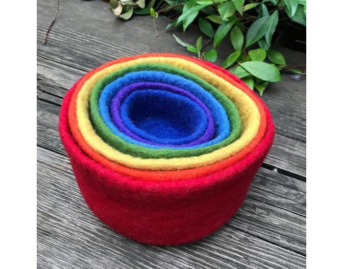 PAPOOSE TOYS Bols en Laine Feutr�e Rainbow - Set de 7 - D�s 3 ans (4)