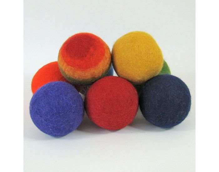 PAPOOSE TOYS Balles 7 cm en Laine Feutr�e Rainbow - Set de 8 - D�s 3 ans (8)