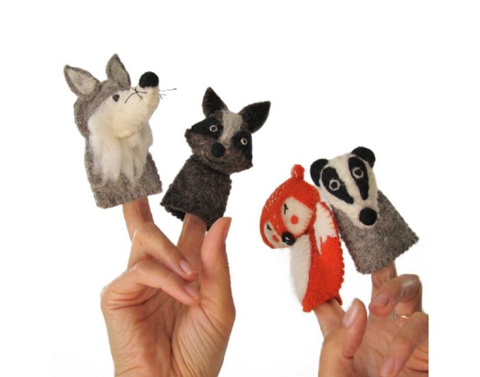 PAPOOSE TOYS Marionnettes � Doigts en Laine Feutr�e - For�t - D�s 3 ans (5)