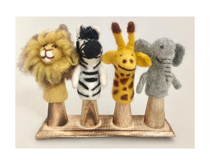 PAPOOSE TOYS Marionnettes � Doigts en Laine Feutr�e - Afrique - D�s 3 ans (1)