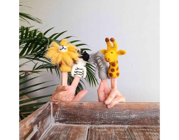 PAPOOSE TOYS Marionnettes � Doigts en Laine Feutr�e - Afrique - D�s 3 ans (4)