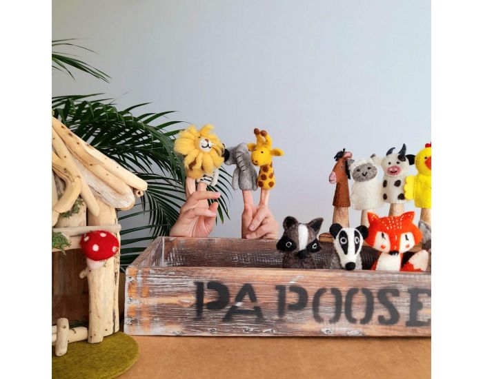 PAPOOSE TOYS Marionnettes � Doigts en Laine Feutr�e - Afrique - D�s 3 ans (5)