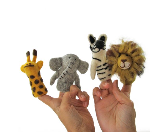 PAPOOSE TOYS Marionnettes � Doigts en Laine Feutr�e - Afrique - D�s 3 ans (7)