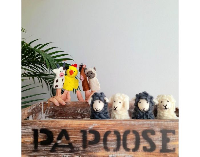 PAPOOSE TOYS Marionnettes � Doigts en Laine Feutr�e - Ferme - D�s 3 ans (2)